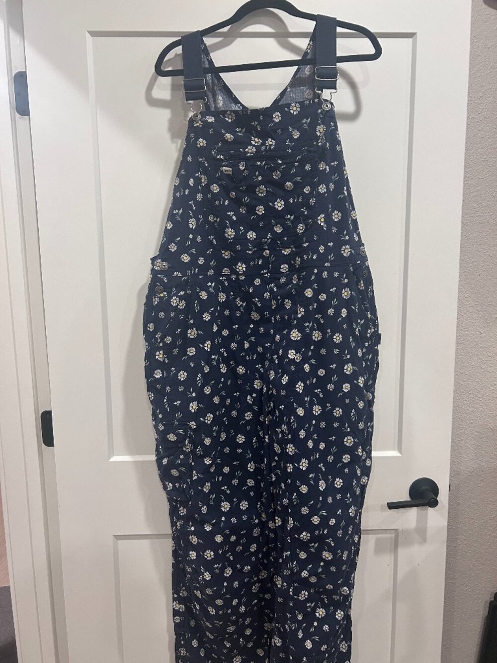 Duluth Trading Co Navy Floral Overalls